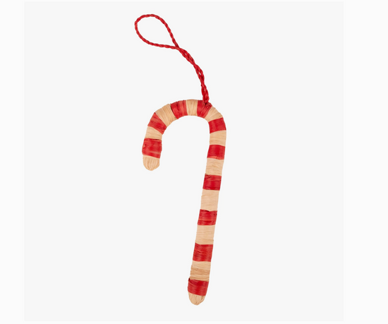 Raffia Candy Cane Ornament