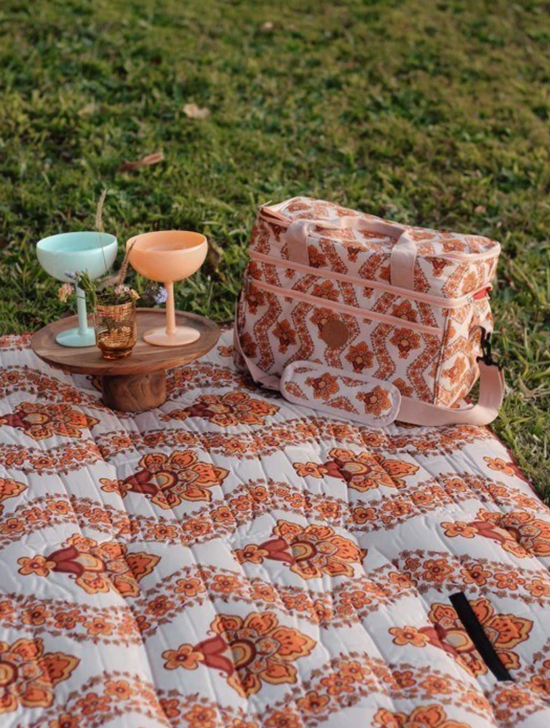 Waterproof Picnic Mat -- ‘Lotus Fleur’